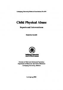Child Physical Abuse Reports and Interventions - CiteSeerX