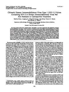 Chimeric Human Immunodeficiency Virus Type 1 - Journal of Virology