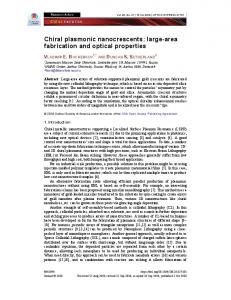 Chiral plasmonic nanocrescents: large-area ... - OSA Publishing