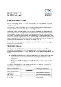 Choosing your career: skills questionnaire (PDF - 277KB)