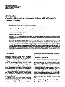 Circadian Rhythm Disturbances in Patients with Alzheimer's Disease ...