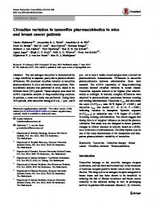 Circadian variation in tamoxifen pharmacokinetics in ... - Springer Link