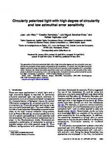 Circularly polarized light with high degree of ... - OSA Publishing