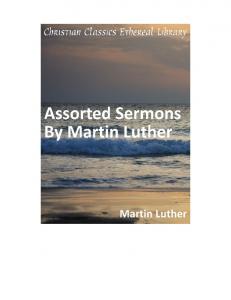 Classic Sermons by Martin Luther - Spirit of Hope Lutheran Church