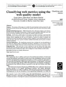 Classifying web metrics using the web quality model - Semantic Scholar