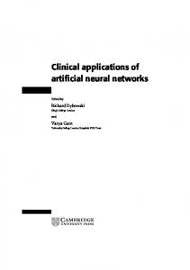 Clinical applications of artificial neural networks - Semantic Scholar