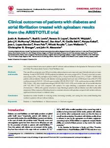 Clinical outcomes of patients with diabetes and ... - Semantic Scholar