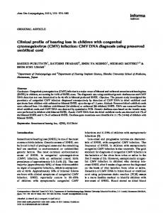 Clinical profile of hearing loss in children with congenital ...