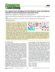 CO2 Capture from Simulated Fuel Gas Mixtures Using Semiclathrate ...