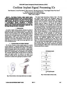 Cochlear Implant Signal Processing ICs - IEEE Xplore