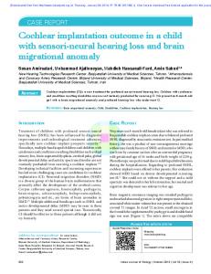 Cochlear implantation outcome in a child with sensori-neural hearing ...
