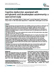 Cognitive dysfunction associated with anti ... - Semantic Scholar