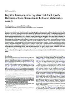 Cognitive Enhancement or Cognitive Cost: Trait ... - Semantic Scholar
