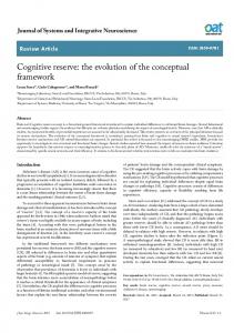 Cognitive reserve - Semantic Scholar