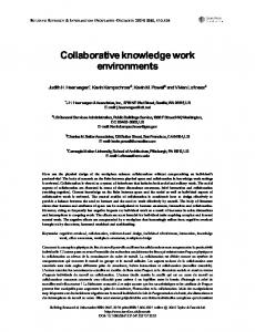 Collaborative knowledge work environments - CiteSeerX
