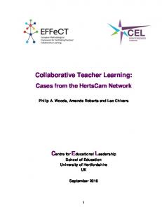 Collaborative Teacher Learning - University of Hertfordshire