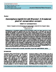 Commiphora wightii - Academic Journals