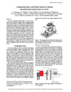 commissioning and first results from channeling radiation at fast - arXiv