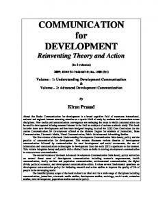 COMMUNICATION for DEVELOPMENT
