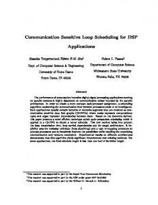 Communication Sensitive Loop Scheduling for DSP ... - CiteSeerX