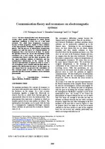 Communication theory and resonances on ... - IEEE Xplore