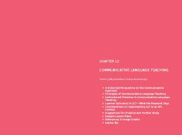 CommunICATIve lAnGuAGe TeAChInG