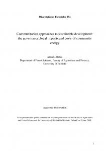 Communitarian approaches to sustainable development: the ...