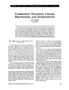 community violence: causes, prevention, and intervention - NCBI