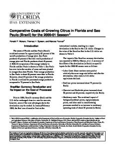 Comparative Costs of Growing Citrus in Florida and Sao ... - CiteSeerX