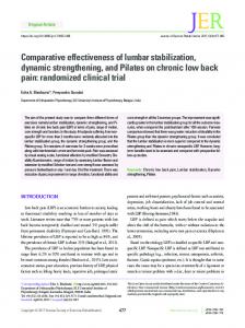 Comparative effectiveness of lumbar stabilization, dynamic