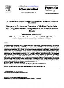 Comparative Performance Evaluation of Modified Passive Solar Still ...