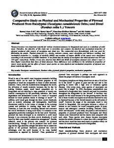 Comparative Study on Physical and Mechanical Properties of Plywood