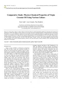 Comparative Study: Physico-Chemical Properties of