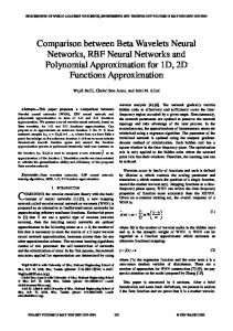 Comparison between Beta Wavelets Neural Networks, RBF Neural ...
