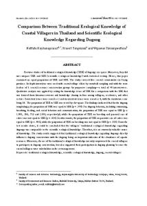 Comparison Between Traditional Ecological Knowledge ... - KU Journal