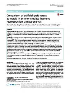 Comparison of artificial graft versus autograft in