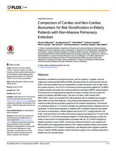 Comparison of Cardiac and Non-Cardiac Biomarkers for Risk ... - PLOS