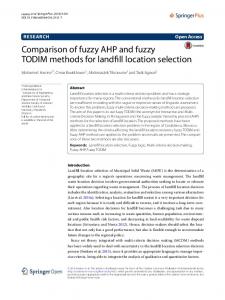Comparison of fuzzy AHP and fuzzy TODIM methods ... - Springer Link