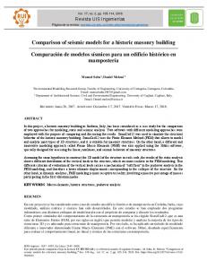 Comparison of seismic models for a historic masonry building ... - Dialnet