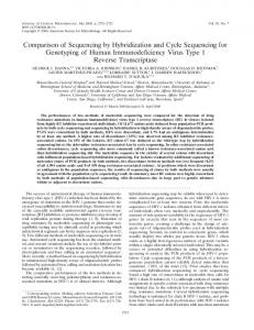 Comparison of Sequencing by Hybridization and Cycle Sequencing ...