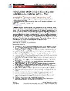 Computation of refractive index and optical ... - OSA Publishing