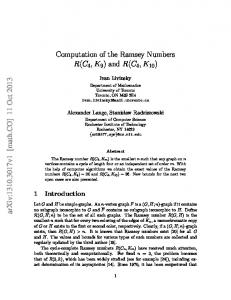 Computation of the Ramsey Numbers R(C4,K9) - Semantic Scholar