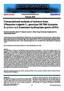 Computational analysis of common bean (Phaseolus ... - Bioinformation