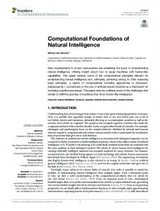 Computational Foundations of Natural Intelligence