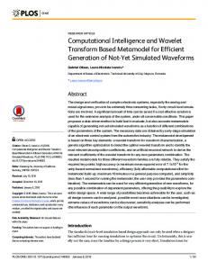 Computational Intelligence and Wavelet Transform Based ... - CiteSeerX