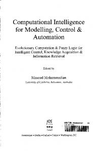 Computational Intelligence for Modelling, Control ... - Semantic Scholar