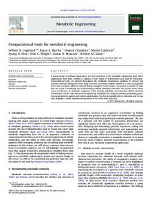 Computational tools for metabolic engineering - Semantic Scholar