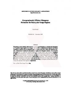 Computationally Efficient Histogram Extraction for ... - Semantic Scholar