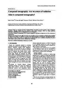 Computed tomography: Are we aware of radiation risks in ... - DergiPark