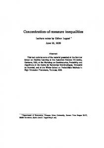 Concentration-of-measure inequalities - Universitat Pompeu Fabra